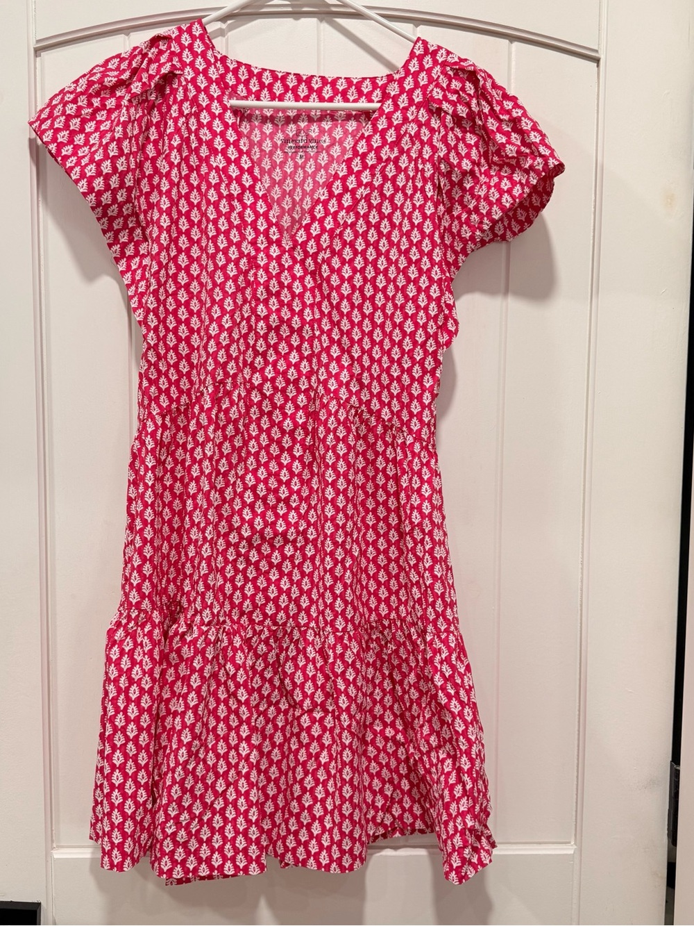 Vineyard Vines Performance Pink Floral Print Short Sleeve Dress